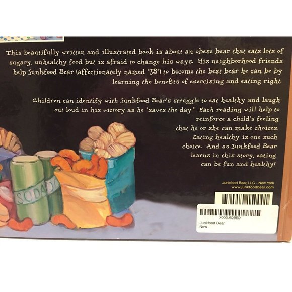Junkfood Bear Hardcover Book Eat Right Exercise - Picture 3 of 10